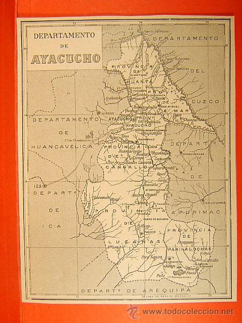 Zeitgen&ouml;ssische Karten: AYACUCHO-PERU-CUZCO-APURIMAC-AREQUIPA-ICA-HUANTA-CANGALLO-LUCANAS-PARINACOCHAS-18X13 CM-236-1903...
