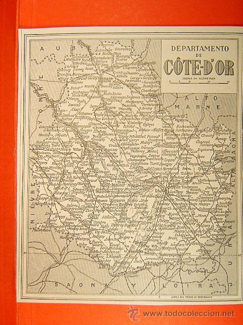Zeitgen&ouml;ssische Karten: COTE D'OR-FRANCE-BORGO&Ntilde;A-AUXOIS-AUXONNOIS-BASSIGNY-BEAUNOIS-LOSNOIS-DIJON-16X14 CM-245-1903...