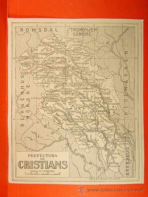 Zeitgen&ouml;ssische Karten: CRISTIANS-CHRISTIANS-KRISTIANS-NORUEGA-HAMAR-LILLEHAMMER-ROMSDAL-AKERSHUS-MIOSSEN-17X14 CM-246-1903.