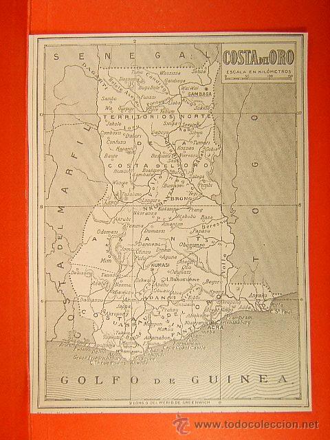 Zeitgen&ouml;ssische Karten: COSTA DE ORO-GOLFO DE GUINEA-COTE D'OR-GOLD COAST-COSTA D'ORO-BRITISH-ACRA-GAMBAGA-18X13 CM-272-1903