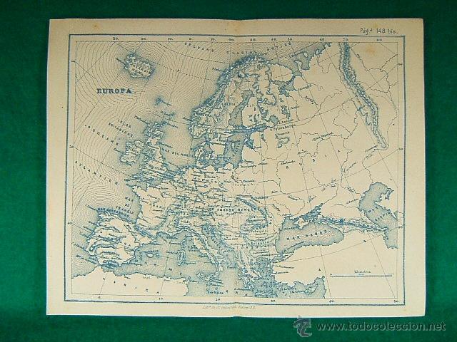 Zeitgen&ouml;ssische Karten: EUROPA-EUROPE-ESPA&Ntilde;A-ESCANDINAVIA-RUSIA-ISLANDIA-MAR MEDITERRANEO-ITALIA-FRANCIA-TURQUIA-9-50-MAP