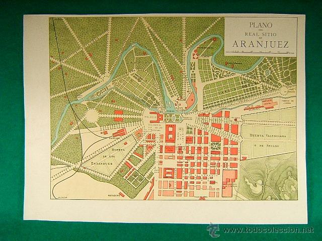 Mapas contempor&aacute;neos: PLANO DEL REAL SITIO Y VILLA DE ARANJUEZ-COMUNIDAD MADRID-REVERSO 12 FOTOS ARTISTICAS-208-SEGUI-1910