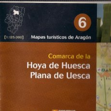 Mapas contemporáneos: COMARCA DE LA HOYA DE HUESCA. MAPAS TURÍSTICOS DE ARAGÓN. Nº 6 ESCALA 1.125.000 PRAMES 2005.