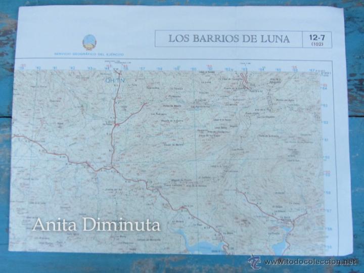 Zeitgen&ouml;ssische Karten: ANTIGUO MAPA PLANO DE LOS BARRIOS DE LUNA - SERVICIO GEOGRAFICO DEL EJERCITO - 12 - 7- A&Ntilde;O 1994 - ES
