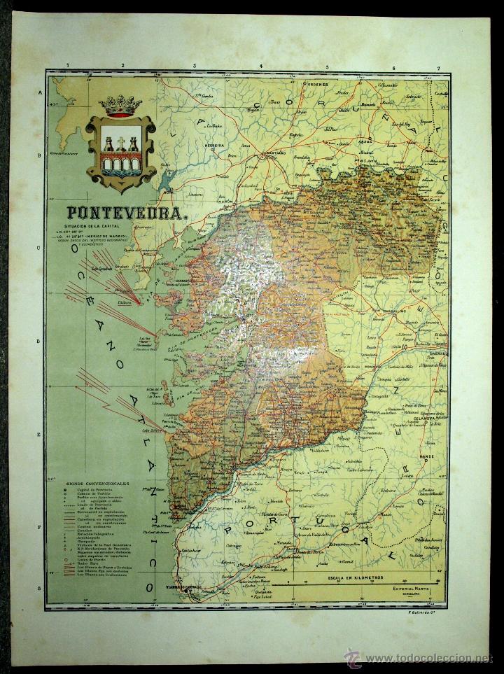 Mapas contempor&aacute;neos: Mapa de Pontevedra,  principios s. XX - Foto 1
