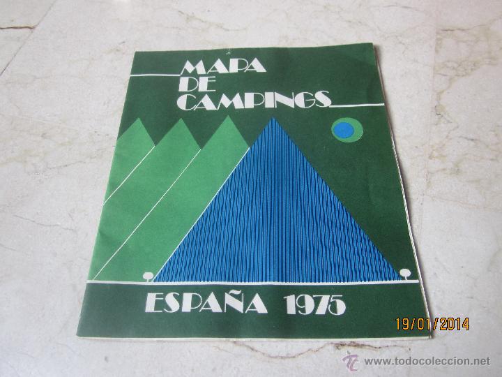 Mapas contempor&aacute;neos: MAPA DE CAMPINGS ESPA&Ntilde;A 1975 - Foto 1