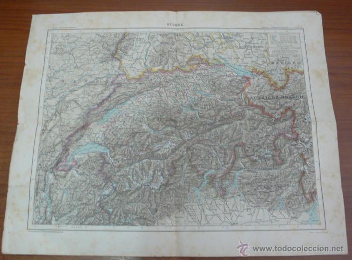Contemporary maps: MAPA DE SUIZA EN FRANC&Eacute;S A&Ntilde;O 1889. ATLAS DE G&Eacute;OGRAPHIE MODERNE. SUPPL&Eacute;MENT AU JOURNAL LE FIGARO.