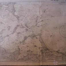 Mapas contemporáneos: INTERESANTE MAPA ANTIGUO DE BOSTON HARBOUR NUMERADO CON MARCAS, SELLOS, CONNOTACIONES.... Lote 43201758