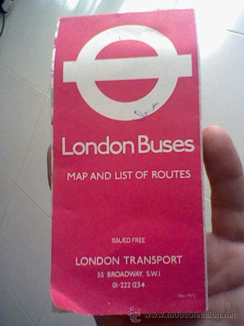 Mapas contempor&aacute;neos: mapa London buses Londres 1973 - Foto 1