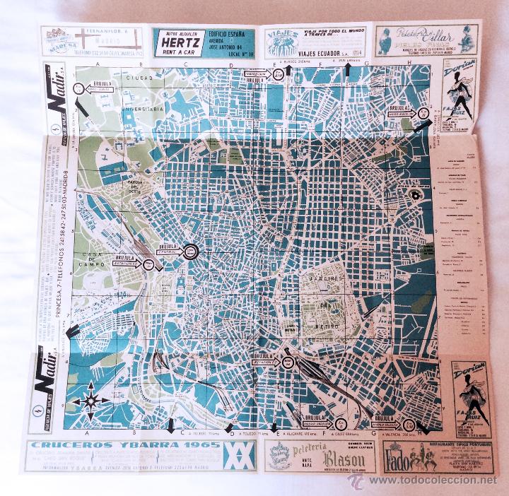 Mapas contempor&aacute;neos: PLANOS DE MADRID COMPLEMENTARIO DE LA GUIA BRUJULA -  A&Ntilde;O 1965 - Foto 2