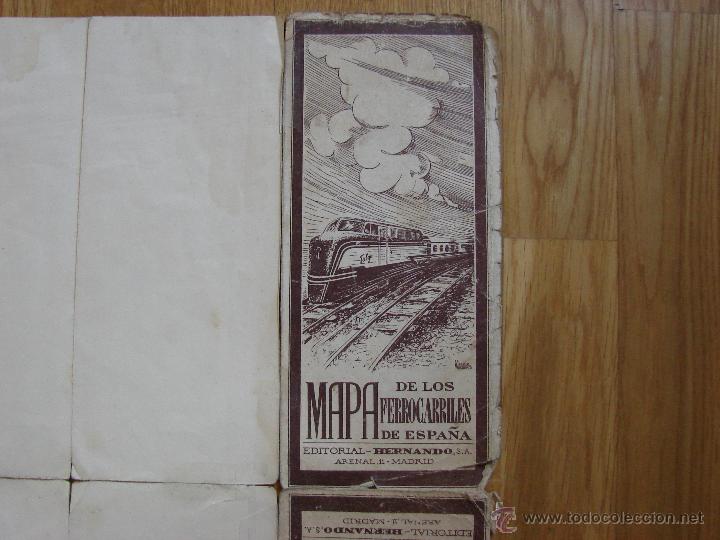 Mapas contempor&aacute;neos: MAPA DE FERROCARRILES DE ESPA&Ntilde;A Editorial Hernando - Foto 4