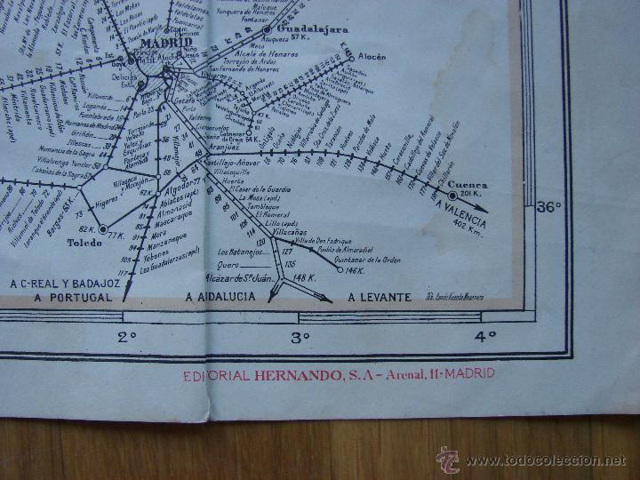 Mapas contempor&aacute;neos: MAPA DE FERROCARRILES DE ESPA&Ntilde;A Editorial Hernando - Foto 5