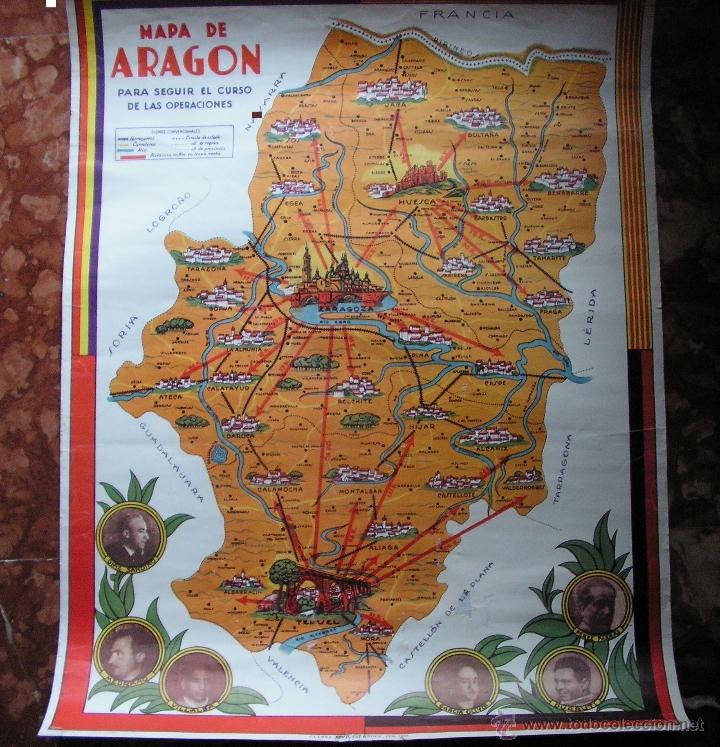 Mapas contempor&aacute;neos: MAPA ARAGON MEDIDA 58CMX44,5CM - Foto 1