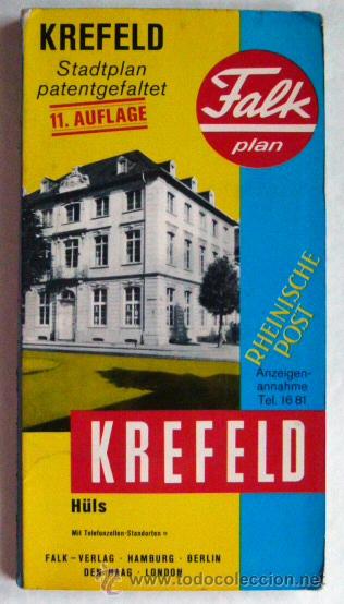 Mapas contempor&aacute;neos: Mapa con plano Falk Krefeld - Foto 1