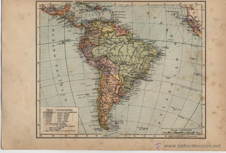 Mapas contempor&aacute;neos: Mapa Am&eacute;rica del Sur - 1925 - Foto 1