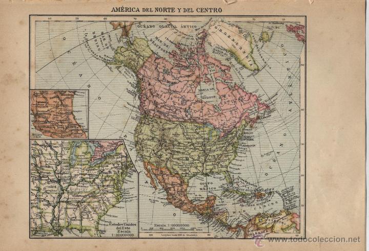 Mapas contempor&aacute;neos: Mapa Am&eacute;rica del Norte y del Centro - 1925 - Foto 1
