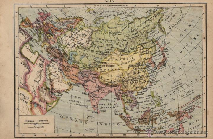 Contemporary maps: Mapa Asia - 1925