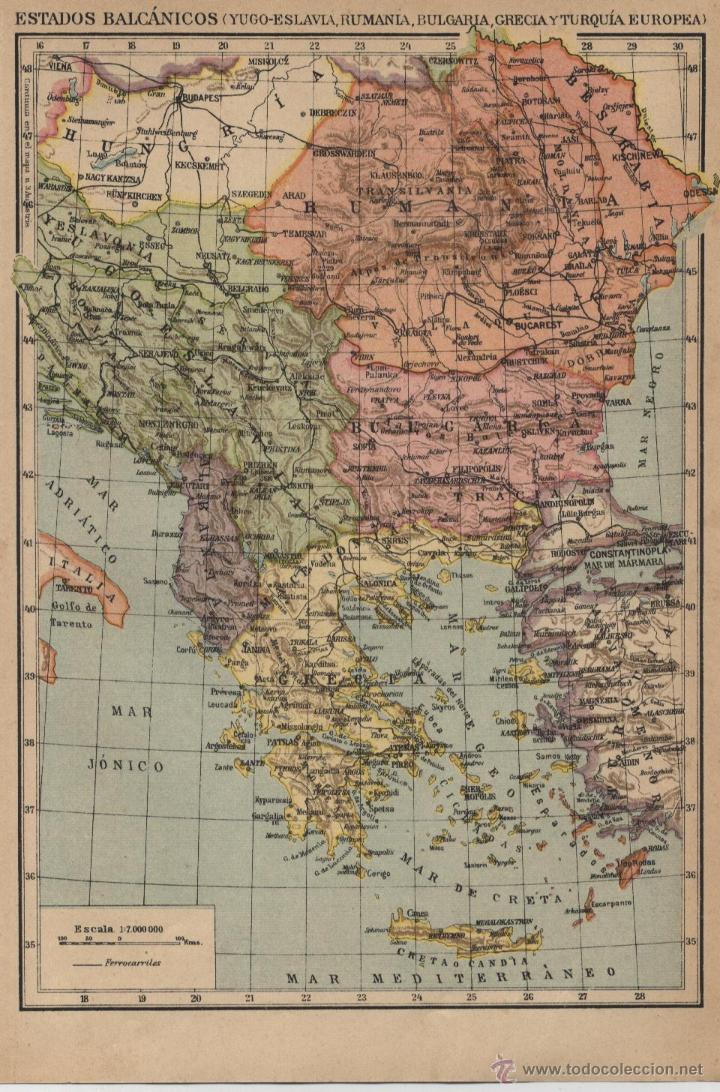 Mapas contempor&aacute;neos: Mapa Estados Balc&aacute;nicos - 1925 - Foto 1