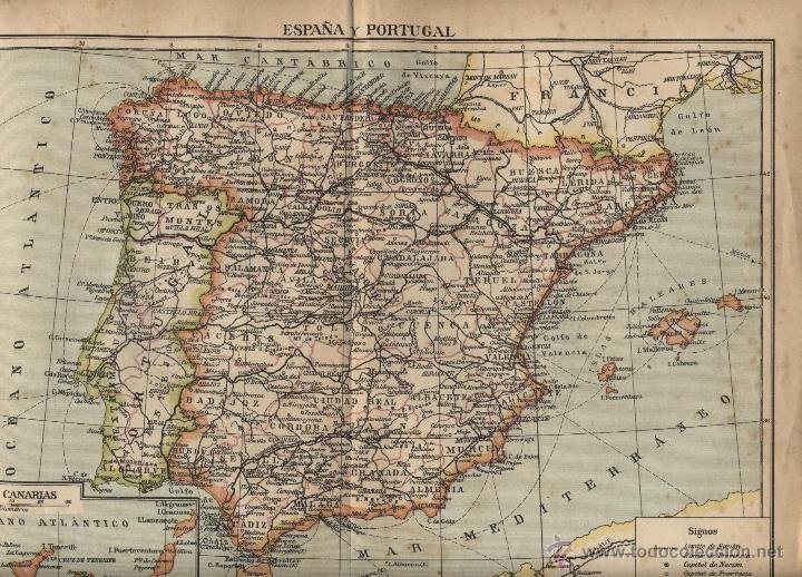 a-397. mapa político de españa y portugal. sigl - Comprar Mapas  contemporâneos no todocoleccion