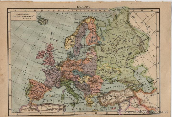Mapas contempor&aacute;neos: Mapa general de Europa  - 1925 - Foto 1