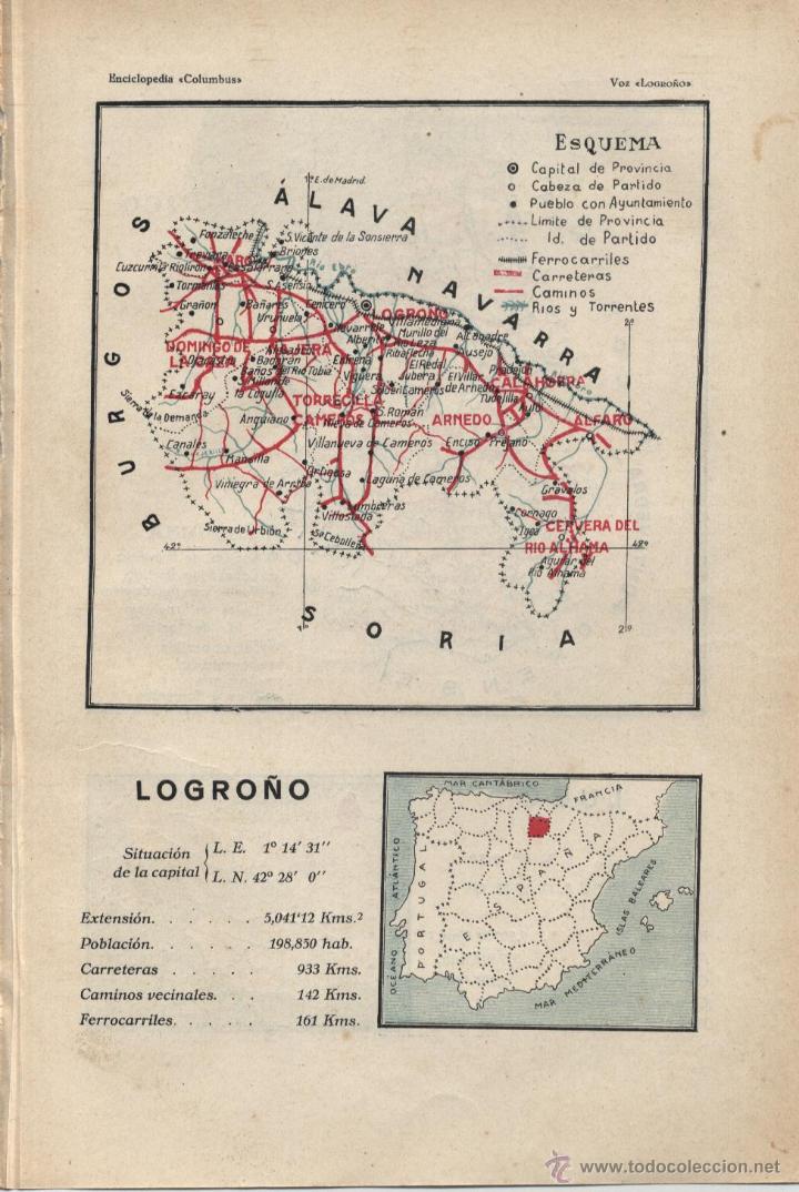 Mapas contempor&aacute;neos: Mapa: Logro&ntilde;o ( reverso Lugo ) - 1925 - Foto 1