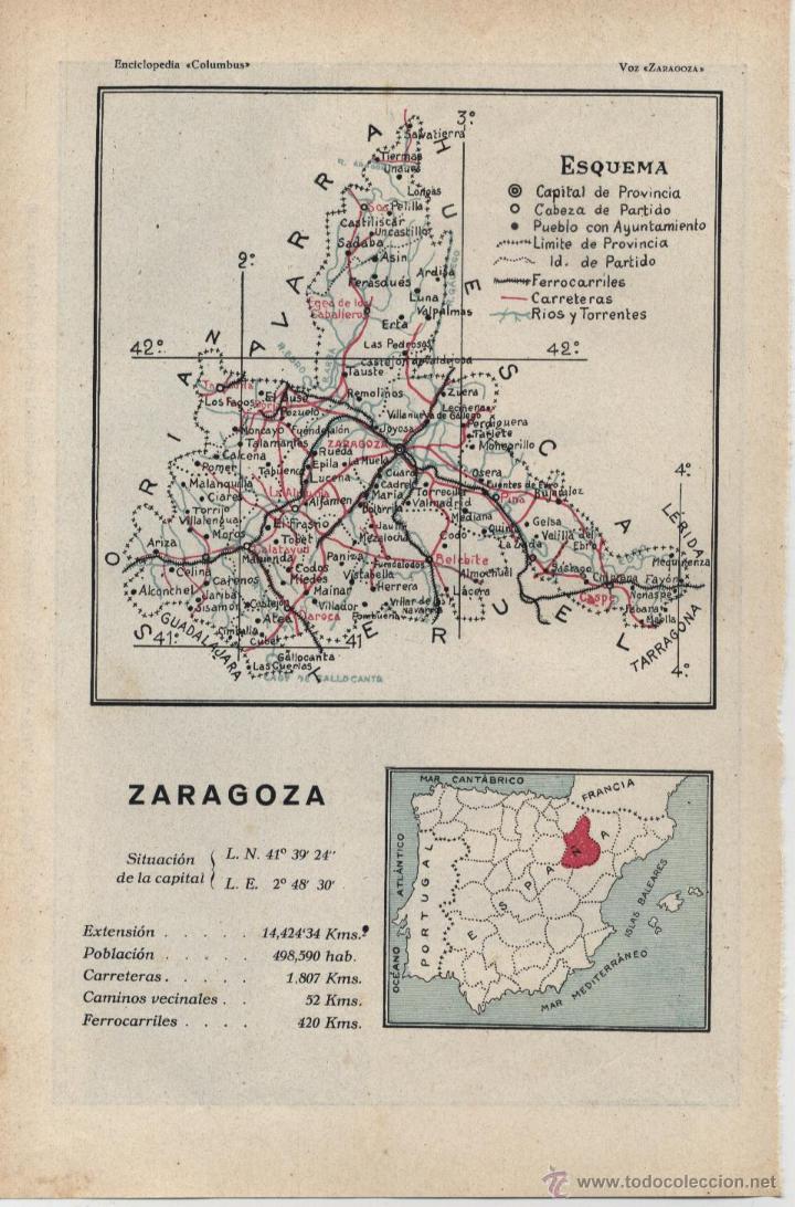 Contemporary maps: Mapa: Zaragoza ( reverso iglesia de la Virgen del Pilar ) - 1925