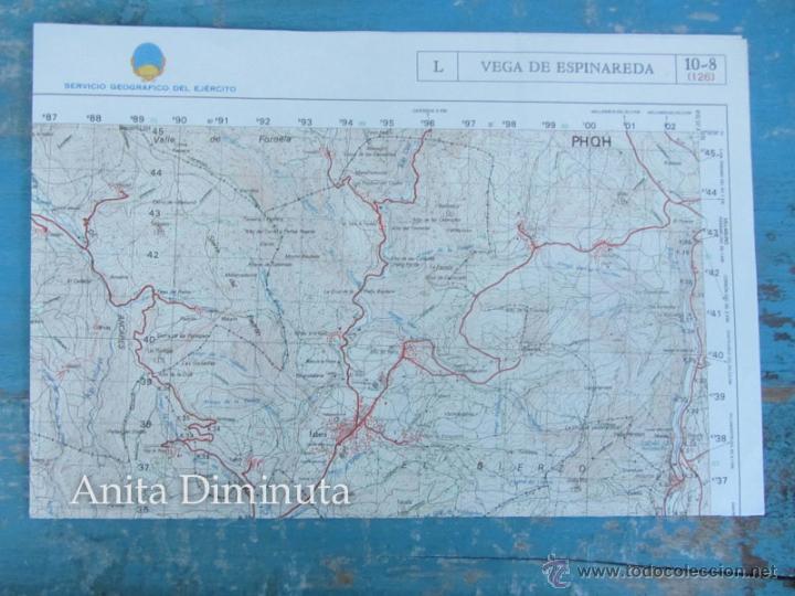 Mapas contempor&aacute;neos: ANTIGUO MAPA PLANO DE LA VEGA DE ESPINAREDA PROVINCIA DE LEON  - SERVICIO GEOGRAFICO DEL EJERCITO -
