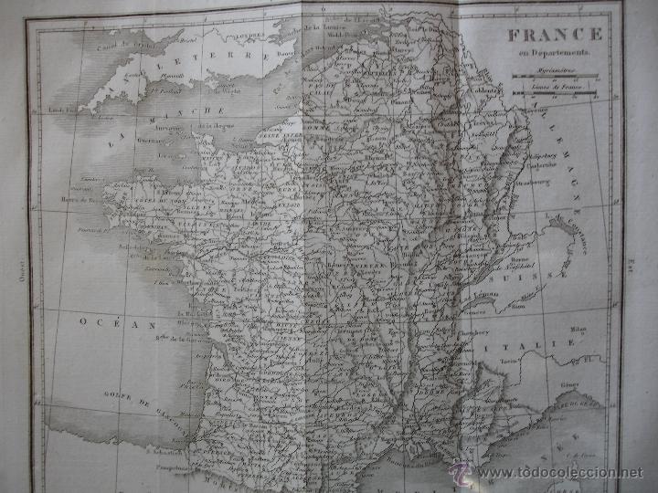 Mapas contempor&aacute;neos: FRANCIA  .MAPA DE 21 X 18 .A&Ntilde;O 1824 - Foto 1