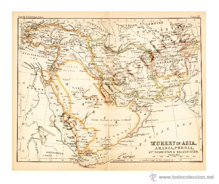 Mapas contempor&acirc;neos: MAP. edited in the 19th century BY J.Barthol - TURKEY IN ASIA, PERSIA, AFGHANISTAN, AND BALUCHISTAN