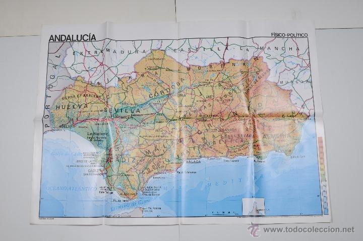 Mapas contempor&aacute;neos: MAPA PLASTIFICADO ANDALUCIA A&Ntilde;O 1987 - Foto 1