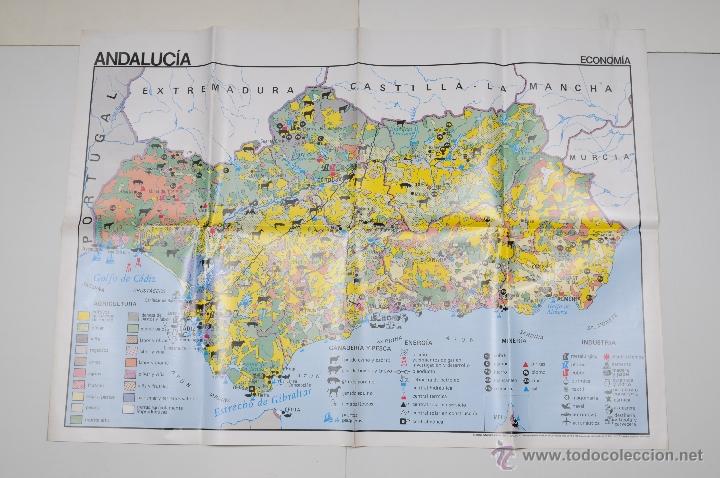 Mapas contempor&aacute;neos: MAPA PLASTIFICADO ANDALUCIA A&Ntilde;O 1987 - Foto 4