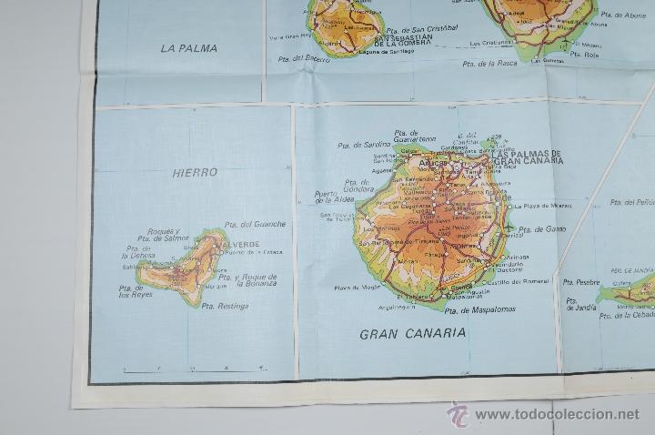 Mapas contempor&aacute;neos: MAPA PLASTIFICADO ISLAS CANARIAS A&Ntilde;O 1985 - Foto 2