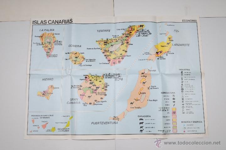 Mapas contempor&aacute;neos: MAPA PLASTIFICADO ISLAS CANARIAS A&Ntilde;O 1985 - Foto 4