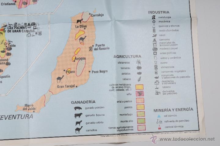 Mapas contempor&aacute;neos: MAPA PLASTIFICADO ISLAS CANARIAS A&Ntilde;O 1985 - Foto 5