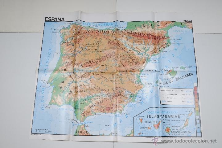 Mapas contempor&aacute;neos: MAPA PLASTIFICADO ESPA&Ntilde;A A&Ntilde;O 1988 - Foto 1