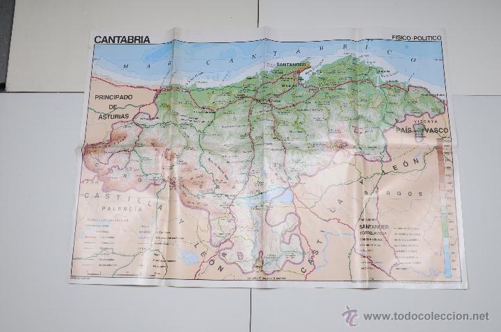 Mapas contempor&aacute;neos: MAPA PLASTIFICADO CANTABRIA A&Ntilde;O 1987 - Foto 1