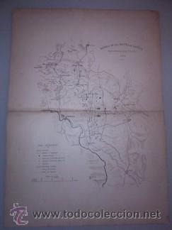 Mapas contempor&aacute;neos: CARLISMO MAPA - BATALLA EN LOS MONTES DE ESTELLA, situaci&oacute;n de las tropas el d&iacute;a 27 de Junio de 1874