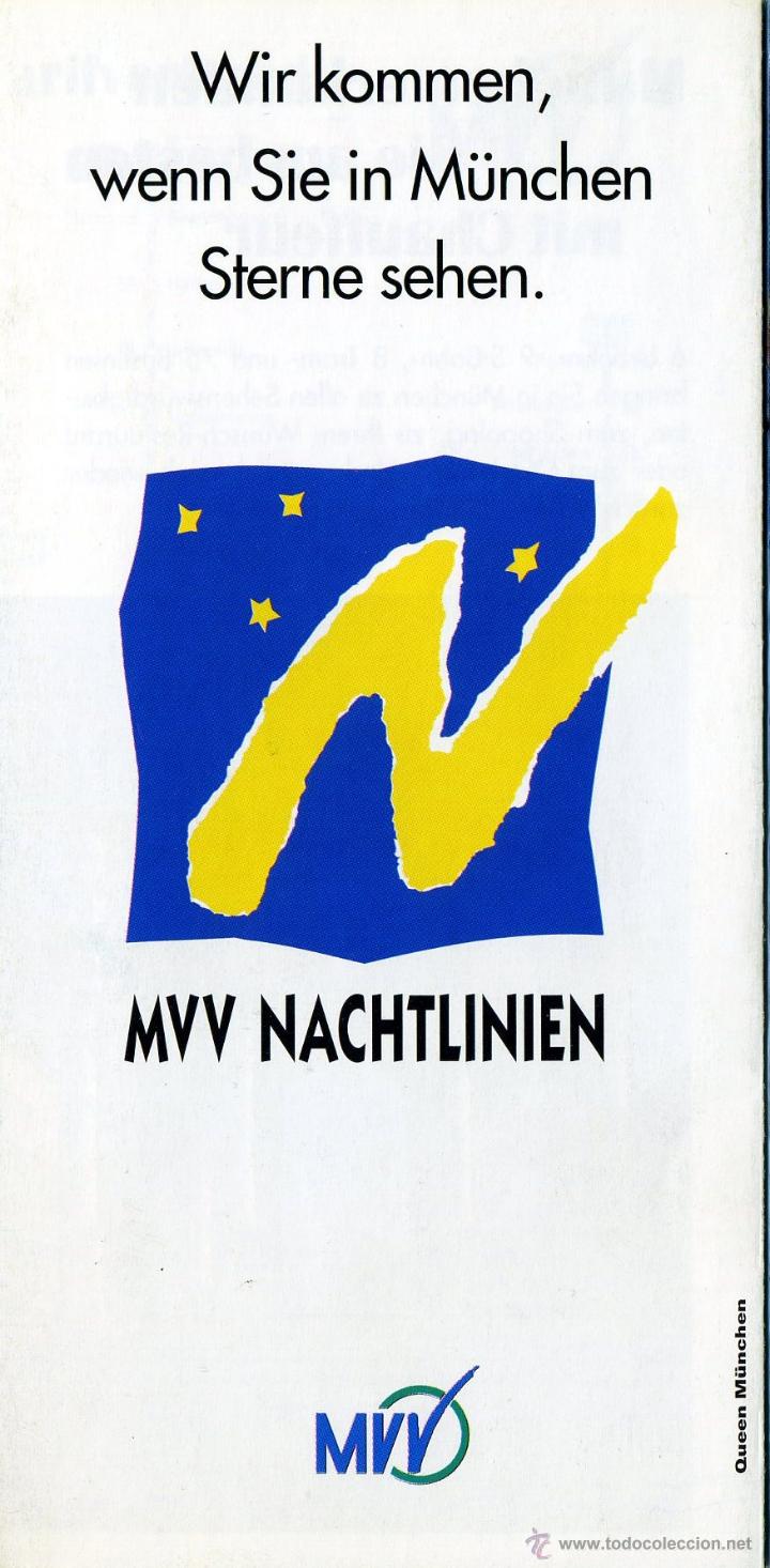 Mapas contempor&acirc;neos: MAPA DESPLEGABLE 1997 - 7,5 X 15 - MUNCHEN DEUTSCHLAND .MUNICH ALEMANIA - TREN AUTOBUS TRANVIA METRO