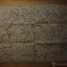 Mapas contemporáneos: MAPA DE LA GUIA PALLARS DE VALL D´ARÁN. DIBUJADO POR ÁNGEL OVEJERO. AÑO 1945. 33X56.. Lote 47883221