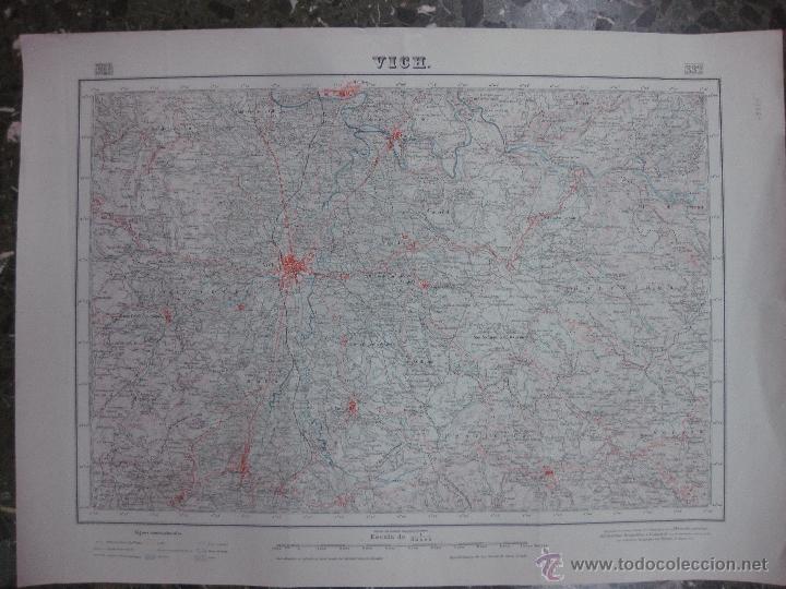 Mapas contempor&aacute;neos: MAPA VICH.- LAMINA 332. ESCALA 1: 50000.- INSTITUTO GEOGRAFICO Y CATASTRAL 1952