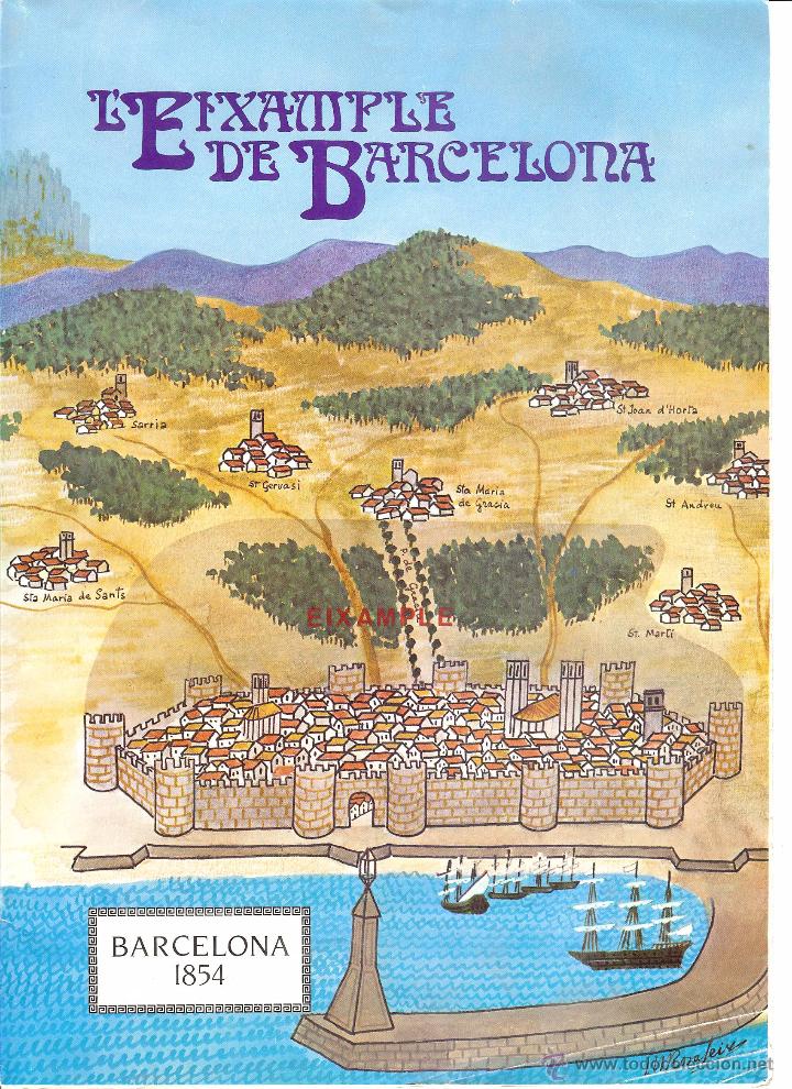 Zeitgen&ouml;ssische Karten: L'Eixample de Barcelona, Barcelona 1854 planol