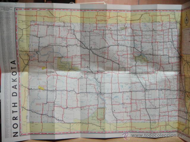 Zeitgen&ouml;ssische Karten: mapa de dakota del norte  - a&ntilde;o 1953