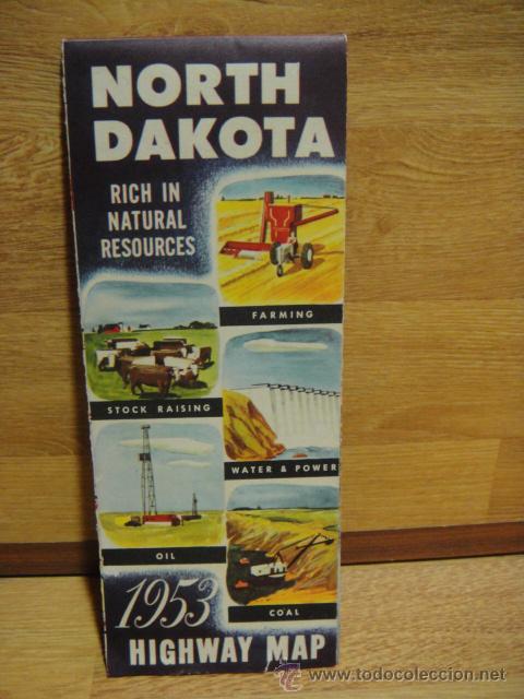 Mapas contempor&aacute;neos: mapa de dakota del norte  - a&ntilde;o 1953 - Foto 2