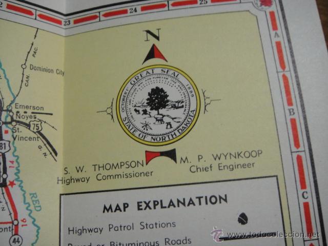 Mapas contempor&aacute;neos: mapa de dakota del norte  - a&ntilde;o 1953 - Foto 3