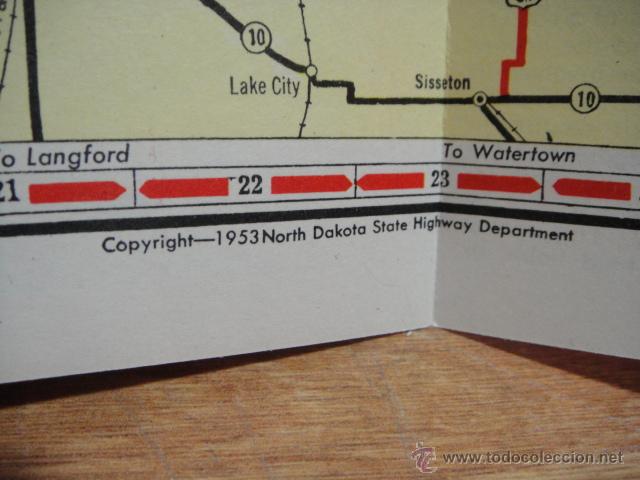 Mapas contempor&aacute;neos: mapa de dakota del norte  - a&ntilde;o 1953 - Foto 4