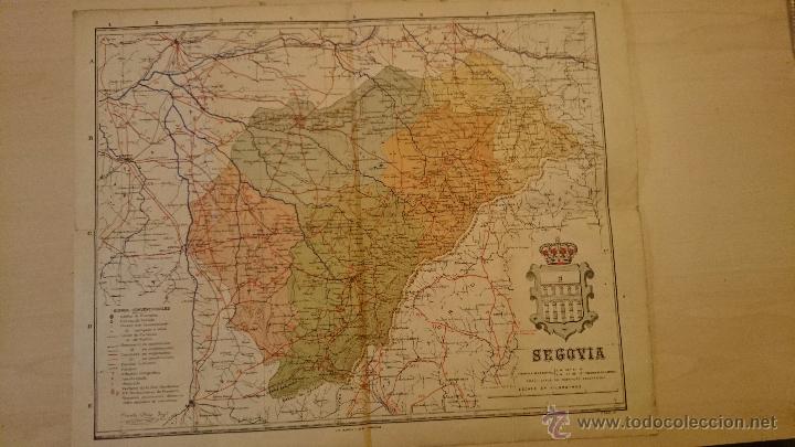 Mapas contempor&acirc;neos: BENITO CH&Iacute;AS - MAPA DE LA PROVINCIA DE SEGOVIA - ENTELADO - COLOR - 36,5x46,5