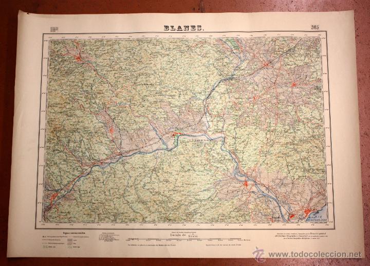 Mapas contempor&aacute;neos: MAPA DE BLANES (GIRONA) DEL A&Ntilde;O 1955 - Foto 1