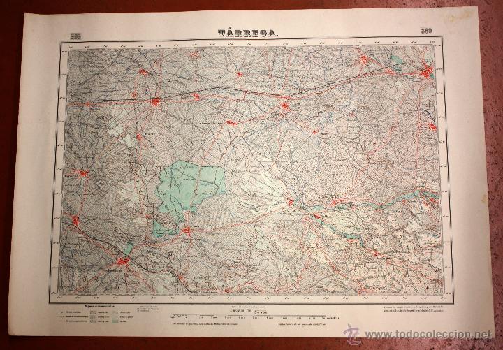 Mapas contempor&aacute;neos: MAPA DE TARREGA (LLEIDA) DEL A&Ntilde;O 1950 - Foto 1