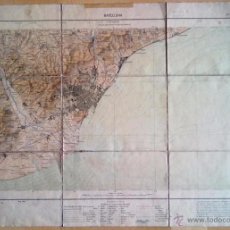 Mapas contemporáneos: PLANO DE BARCELONA 1923 ENTELADO DELTA DEL LLOBREGAT MARESME. E. 1:100.000 54 X 39 CM (APROX). Lote 50697805