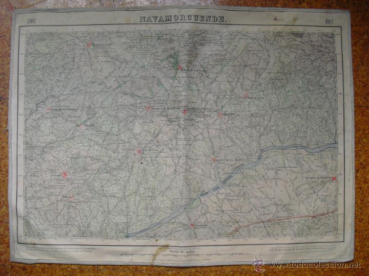 Mapas contempor&acirc;neos: 1886 MAPA LITOGR&Aacute;FICO DE NAVAMORCUENDE 1:50000 COLOR